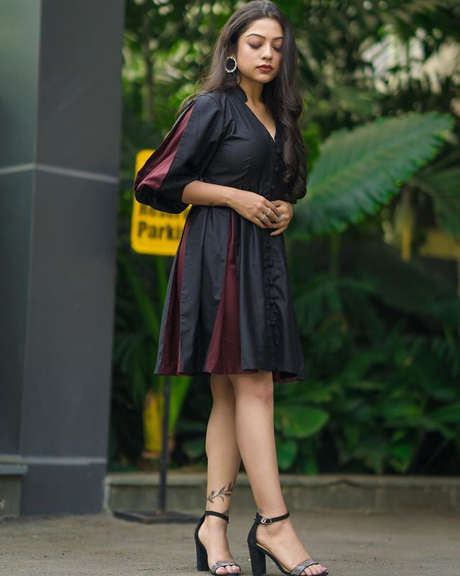 Adorable Pics Of Varsha Bollamma In Colorful Dress